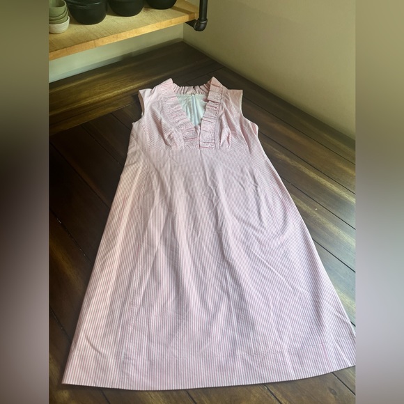 EUC Pink and White Pinstripe Lily Pulitzer Dress - Picture 1 of 5
